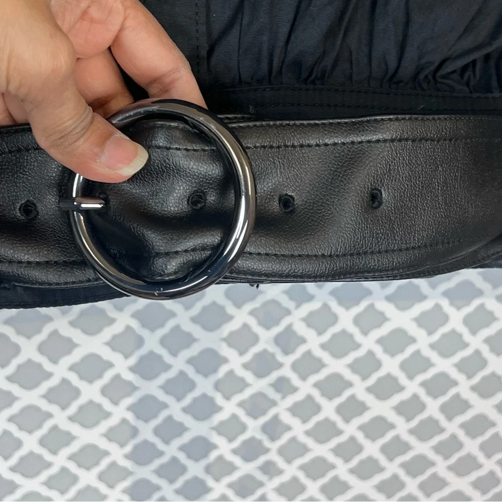 NWT Anthropologie Pilcro Black Long-Sleeve Belt-Waist Blouse - Picture 9 of 13